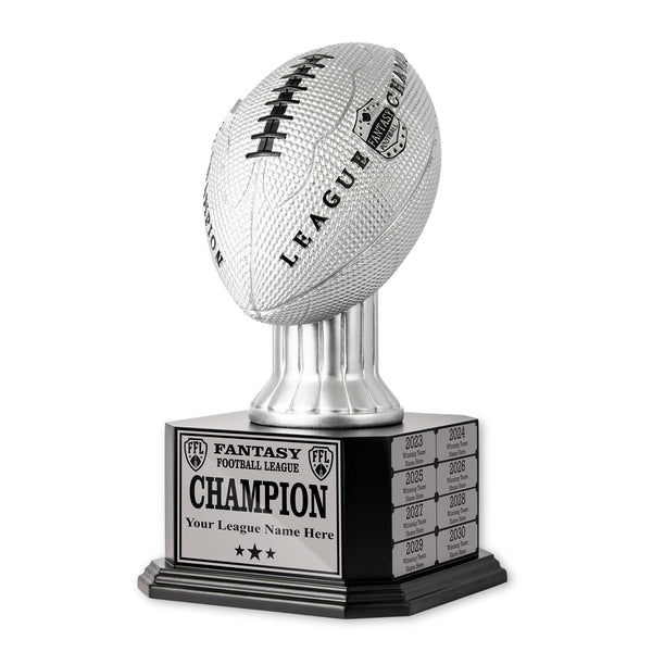 TrophySmack 15" Perpetual Fantasy Football Trophy - Silver Football