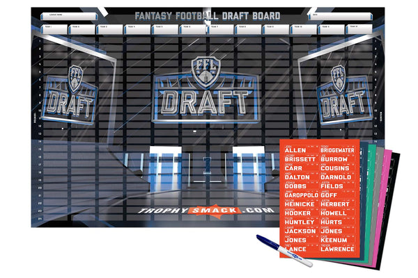TrophySmack 2023 Fantasy Football Draft Board Kit- 12, 10, 8 team