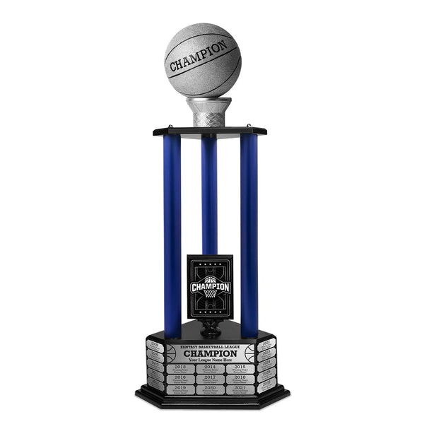 TrophySmack 26-36” Silver Basketball Trophy